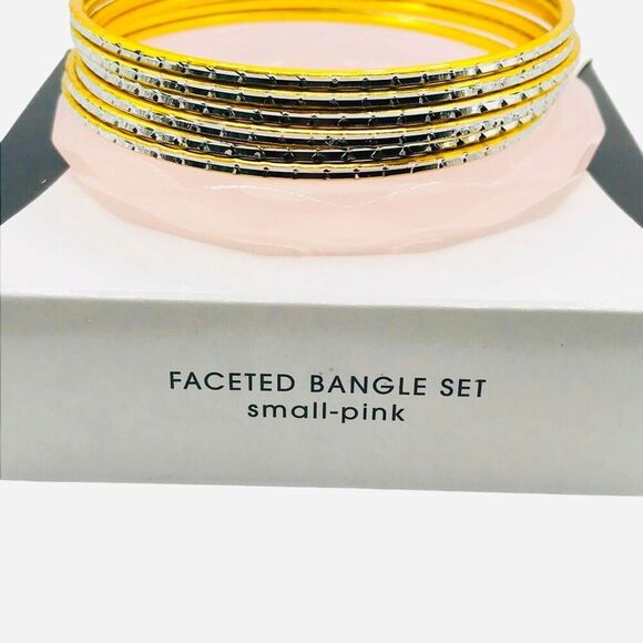 Women’s Avon Set of 7 Faceted Bangle Set - Picture 5 of 9